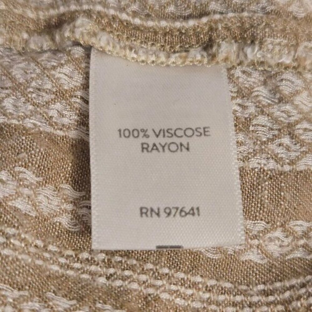 J.Jill Womens Striped Beige & White Rayon Top Size M - Picture 4 of 4